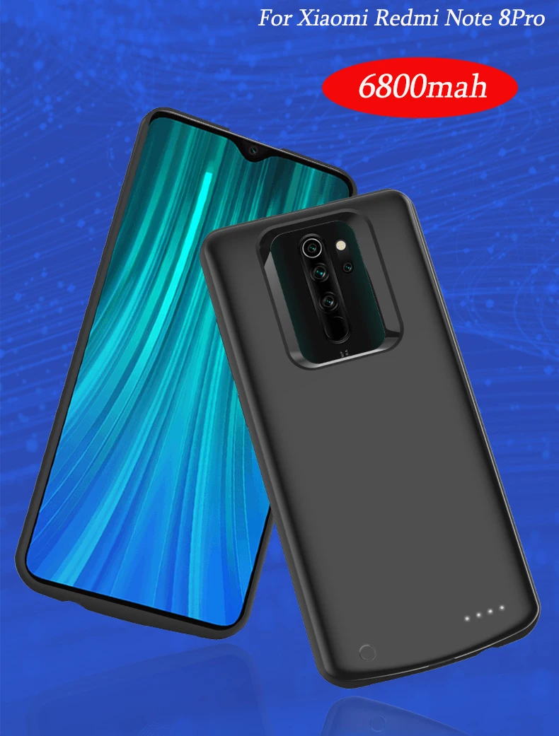 6800 мАч Внешний аккумулятор чехол Xiaomi Redmi Note 8Pro запасная батарея Зарядка для Redmi Note8Pro чехол для батареи