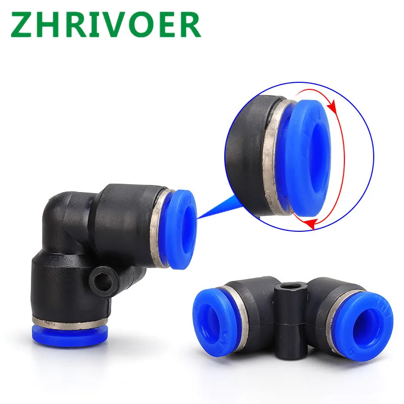 L Shaped Elbow OD Hose Tube One Touch Push in Air Pneumatic Connector Fittings Plastic Gas Quick Fitting 10mm 8mm 6mm 12mm 4mm
