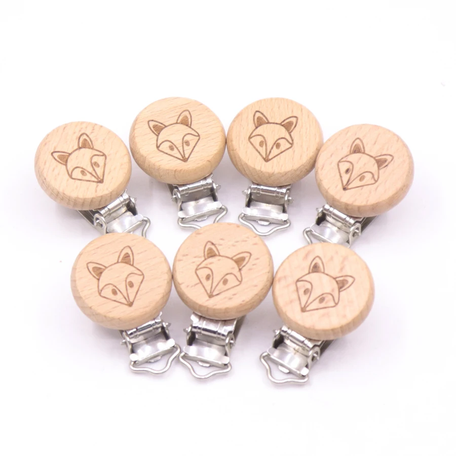 

6 Style Beech Wood Pacifier Clip Small Elephant Star Heart-Shaped Bird Baby Teether DIY Preferred Nipple Chain Accessories