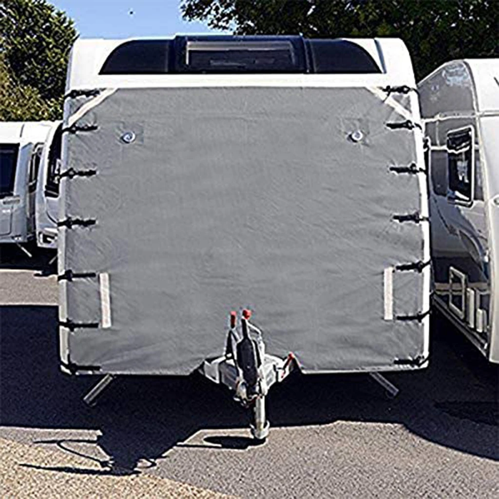 4Ply Breathable Oxford Cloth Caravan Front Towing Cover Protector w/ 2 LED light