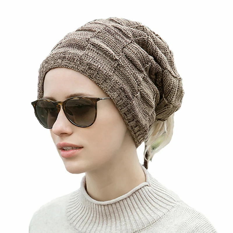 

Unisex Beanies Hat Winter Knitted Hat For Woman Warm Solid Color Men Multifunctional Fluffy Outdoor Bonnet Hat