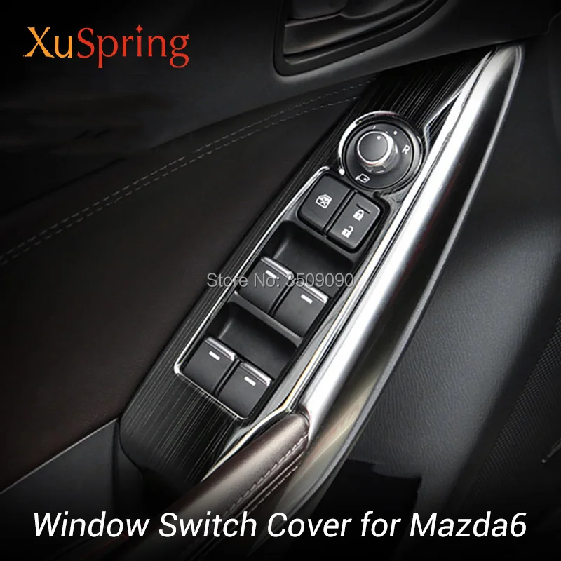 

Car Windows Switch Adjust Knob Panel Cover Trim Stickers Strips Garnish Styling For Mazda6 Mazda 6 Atenza 2014-2019 LHD