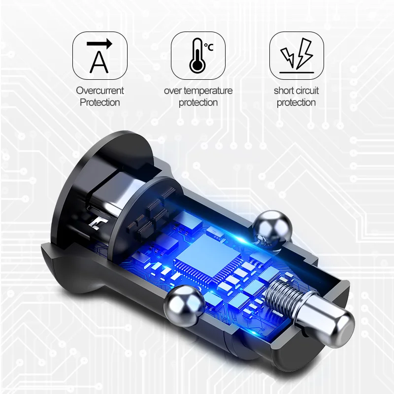 Voteer 4.8A 2 порта мини Быстрая зарядка двойное автомобильное usb-устройство для зарядки телефона мобильный телефон Зарядка адаптер для iPhone samsung Xiaomi huawei gps