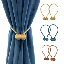 2Pcs Magnets Curtain Tiebacks Curtain Clamps Holder Pompom Magnetic Clips Hanging Balls Tie Back Home Decoration Accessories