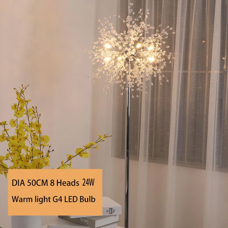Warm DIa 50cm 8pcs NANS, современный дизайн, акриловые торшеры G4, светодиодный прикроватный светильник для чтения, для гостиной/спальни, напольный светильник, гарантия - Цвет абажура: Warm DIa 50cm 8pcs