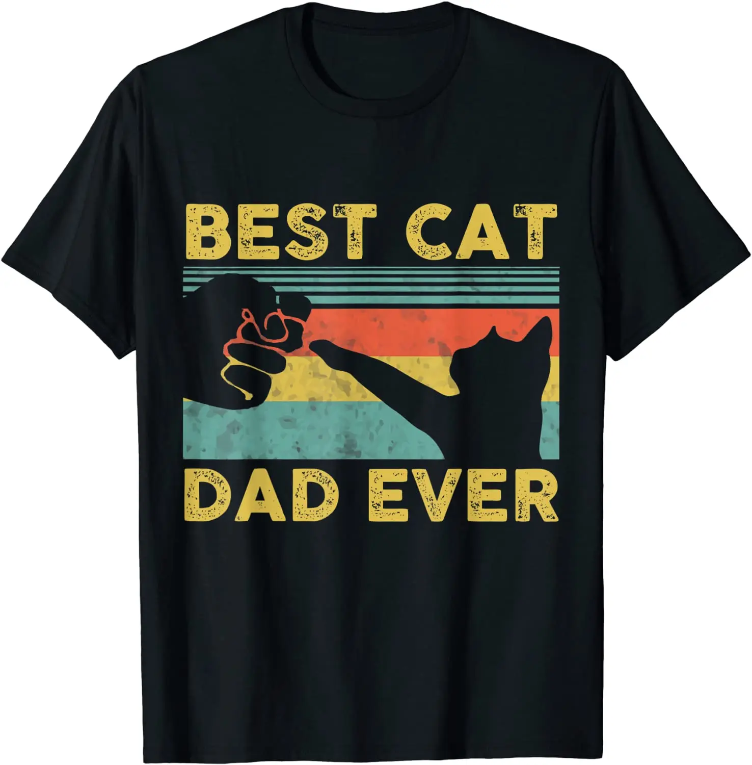 

Best Cat Dad Ever tee Funny Cat Daddy Father Vintage Gift T-Shirt Crazy T Shirt Cotton Male T Shirts Crazy Prevailing