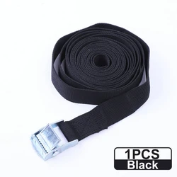 Heavy - Duty Buckle Tie - Down Cargo Straps with Metal Buckle for Secure Luggage and Vehicle Accessories (Black -2M)