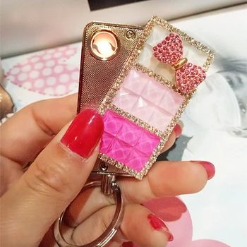

Crystal Diamond Keychain Cigarette Lighter Windproof Metal USB Charging Slim Electronic Flameless Rechargeable Easy Carry Gifts