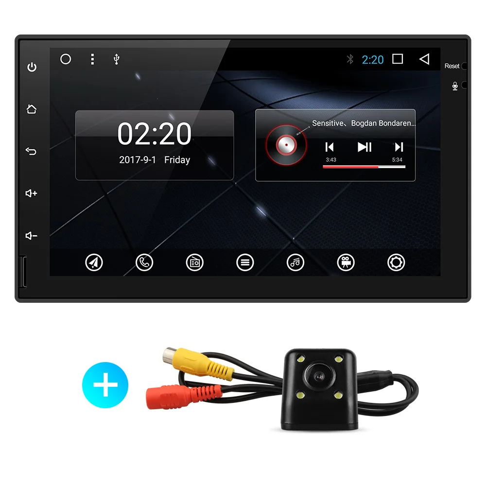 CWD7060 android 9,0 PX30 Автомобильная dvd-навигационная система Радио Видео плеер стерео Универсальный 2 din радио Автомобильный мультимедийный плеер gps - Цвет: with camera
