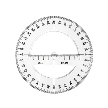 

Student's drawing design ruler full circle protractor pointer measuring instrument half circle angle ruler large circle ruler te