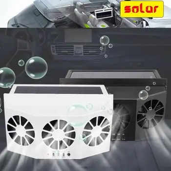 

Best Solar energy Vehicle exhaust fan radiator Car Cool Dual Windshield Vent Window Power Exhaust Solar Cooler System Fan A X4S6