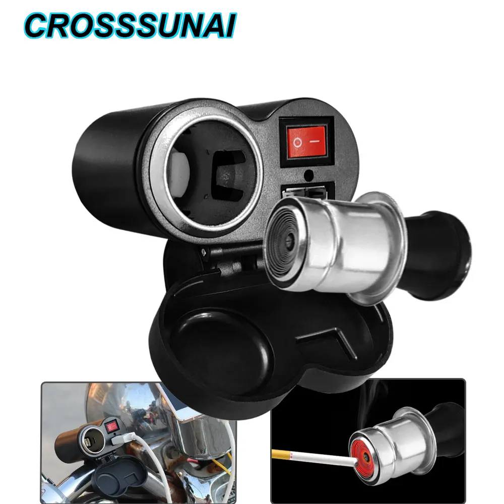 

Motorbike Charger Power Socket Cigarette Lighter USB Motorcycle 12V 5V USB Power Port Adaptor Outlet Moto Part Waterproof
