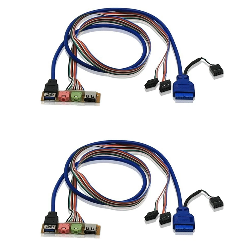 USB 2 0 + 3.0 порт шасси ПК чехол для компьютера аудио Передняя панель сменный кабель 70