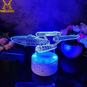 

Molezu Halloween Star Trek Pattern 3D Led Night Light Decoration Children Kids Gifts 7 Color Changing Visual Table Lamp