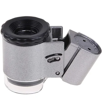 

50X Handheld Mini Pocket Microscope Loupe Jeweler Magnifier with LED Light and UV Lamp