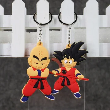 

Anime Dragon Ball Keychain Son Goku Krillin Silicone PVC Keychain action figure pendant Keyring Collection toy