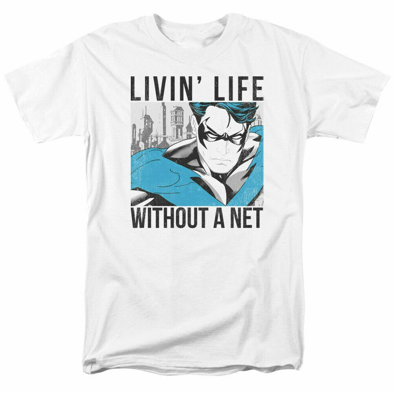 Футболка Nightwing без сетки белая футболка с лицензированным комиксом Диком