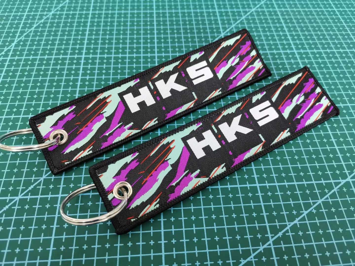 JDM Culture Style Keyring Embroidered Nylon Woven Personality Fashion Keychain Key Rings FOR HKS YOLOHAMA ADVAN RAYS MINI JCW keychain climbing hook,metal keychain,mini wrench keychain,motorcycle keychain
