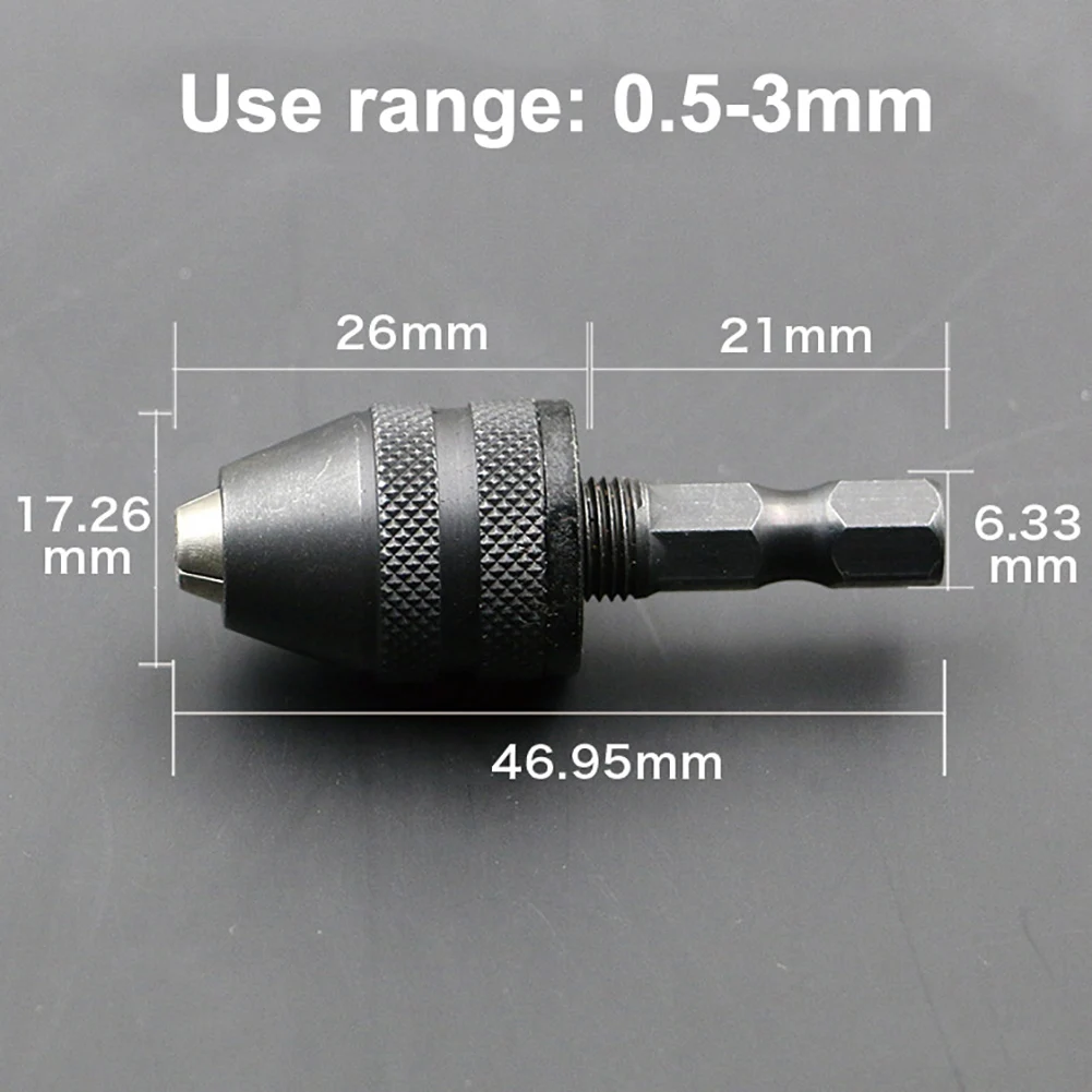 Зажимной дальносверлильный патрон 0,5-3 мм с шестигранным хвостовиком без ключа адаптер для силовой дрели ударный драйвер быстрая замена адаптер сверлильный патрон
