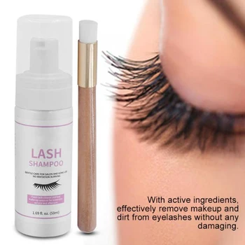 

50ml Eyelash Cleanser Foam Shampoo Pump Design Cleaning Eye Lashes Detergent Before Eyelash Extension Eyes Makeup Beauty Tools