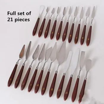 

High quality 21 pcs of oil painting knifes set oil painting scraper stainless steel palette knife painting tools art supplies