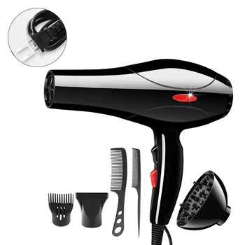 

6 piece hair dryer 2200W household hair dryer salon American plug black buy one get five hair salon beauty generator