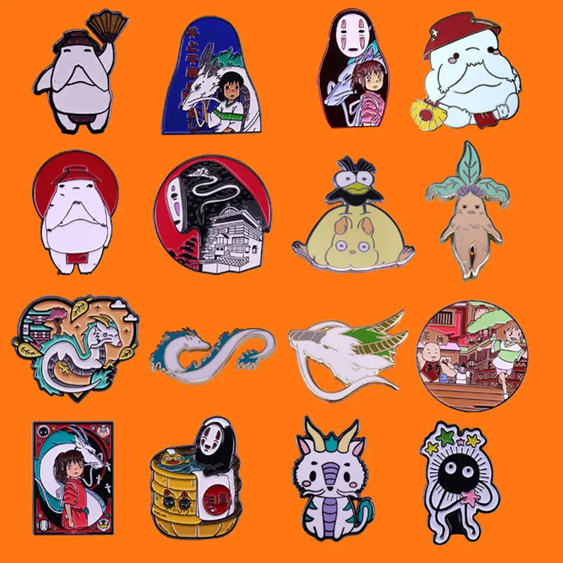 Animation Spirited Away Enamel Pins Cute Dragon Metal Cartoon Brooch Backpack Hat Bag Collar Lapel Badges Women Fashion Jewelry | Украшения