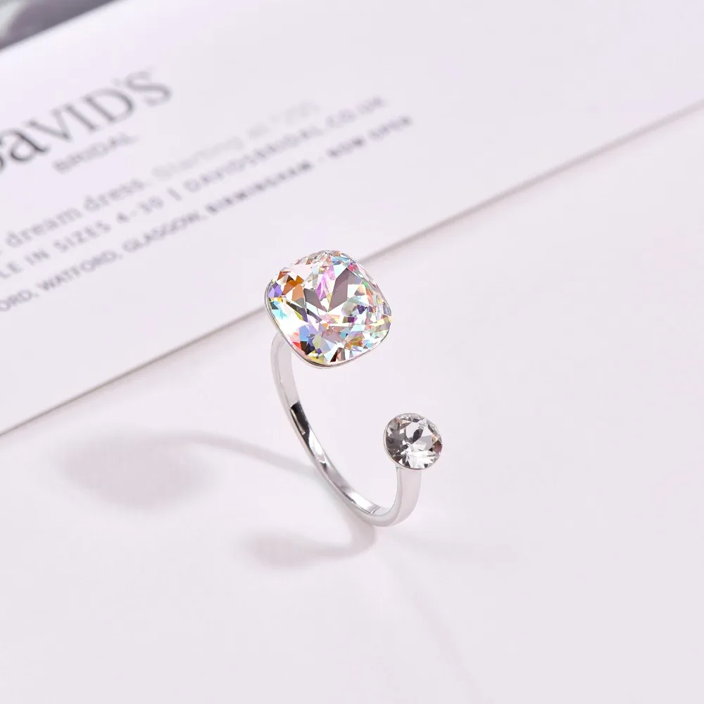 Malanda красочные Австрийские кристаллы Открытые Кольца для женщин Новые Модные Элегантные Свадебные Кольца для вечеринок ювелирные изделия Аксессуары подарок для девочек