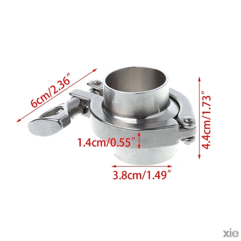 38 мм 1," OD SS304 санитарные трубы сварной наконечник+ тройной зажим+ PTFE комплект прокладок