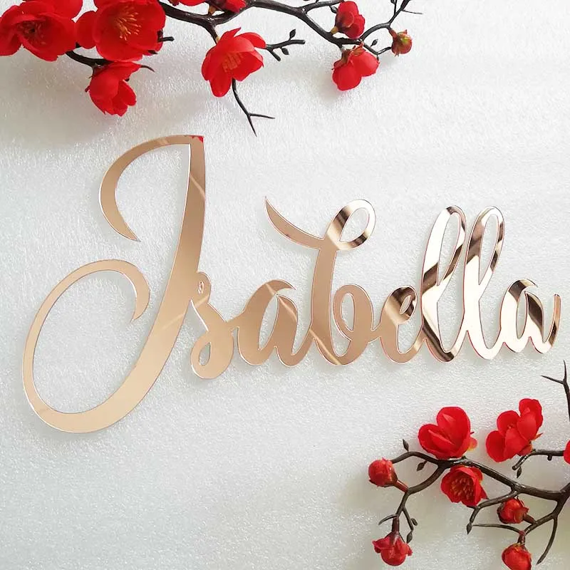 Personalized Name Wedding Birthday Signs Wood Acrylic Cut Name Photobooth Props Wedding Party Gifts Setting Supplies
