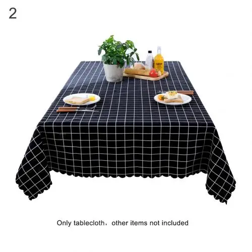 Black 70cm Домашняя ресторанная скатерть, прямоугольная, в клетку, с принтом, обеденный стол, льняная Декоративная скатерть, скатерти, покрытие, декор стола - Цвет: Black 70cm