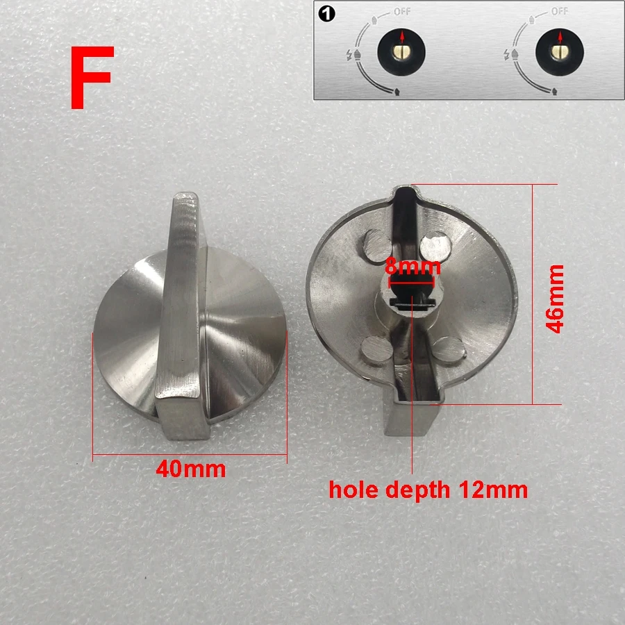 Встроенная ручка для плиты, переключатель для газовой плиты, аксессуары для газовой плиты, металлическая ручка, 4 шт., 8 мм - Цвет: F