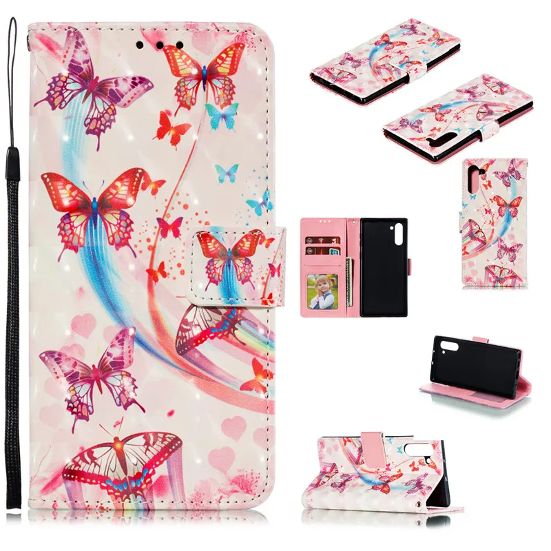 COOLY милый 3D мультяшный чехол для samsung Galaxy Note 10 Plus Note 9 Note10+ задняя крышка на магнитном кожаном кошельке флип-чехол для телефона