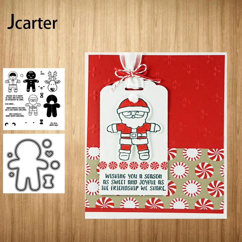 

Metal Cutting Dies and Rubber Stamps Christmas Children Santa Claus Scrapbooking Stencil DIY Album Template Decor Model Craft