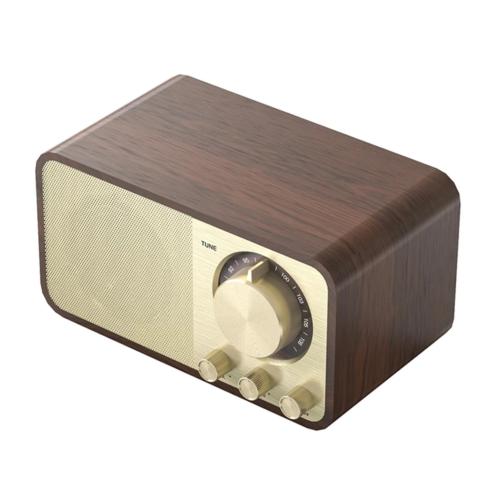 Wooden Bluetooth-Compatible 5.0 Speaker Retro Classic Soundbox Stereo Surround Super Bass Subwoofer AUX FM Radio For Computer PC