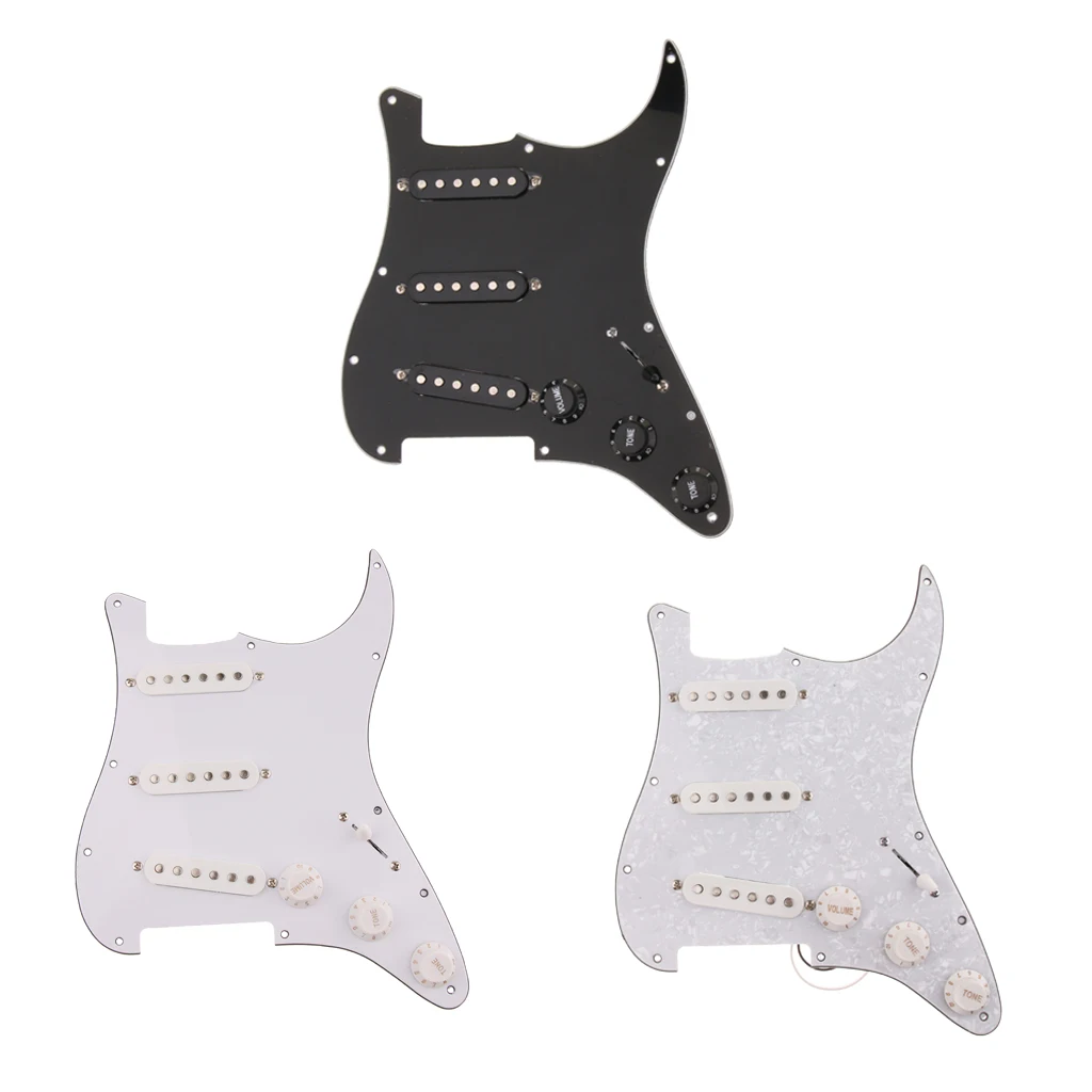 Прочный SSS загруженный гитары Pickguard гитары загружен Prewired жгут набор 3 одной катушки звукоснимателя установлен