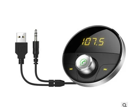Черный Bluetooth AUX Handsfree автомобильный комплект приемник Авто Hands Free адаптер для автомобилей с 3,5 мм разъемом Carkit беспроводной fm-передатчик - Название цвета: Черный