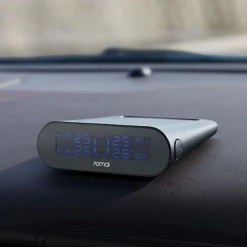 Xiaomi 70mai English APP Tire Pressure Tester Monitor Solar Power 4 Built-inTPMS Sensors System Alarm with Car Gauge Sensor