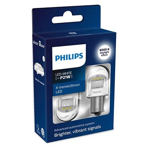  Lamp P21W 12V-LED (BA15s) 6000K 2.7W White-tremeUltinon LED Gen2 (PKG. 2 pcs) PHILIPS 11498XUWX2 - 10000008059384