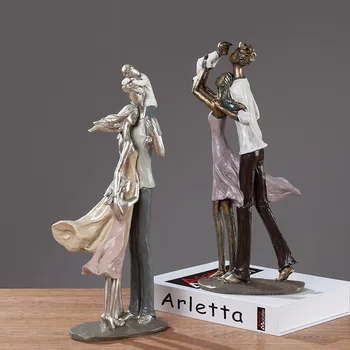 

American Retro Family Art Sculpture Decorations Abstract Figure Figurine Resin Craft Modern Home Decoration R4900