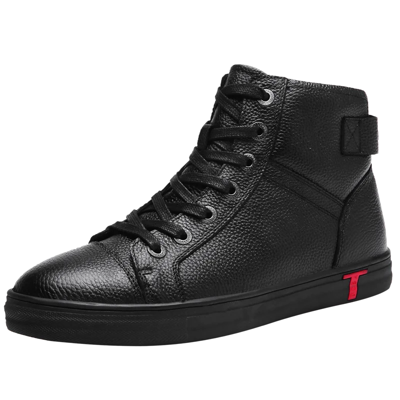 black add fur Мужские ботинки; Коллекция года; ботильоны из натуральной кожи; повседневные ботинки из коровьей кожи высокого качества на шнуровке; сезон осень-зима; мужская обувь - Color: black add fur