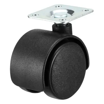 

uxcell Swivel Caster Wheels 1 Inch Nylon Top Plate Mounting Caster Twin Wheel Black, 4 Pcs 1.5inch no Brake 8x