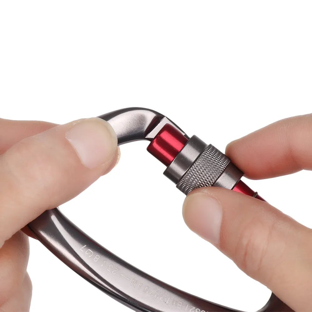 Professional Carabiner Climbing Key Hooks D Shape Aluminum Security Master Lock Outdoor Ascend Tool 12/25KN climbing carabiner