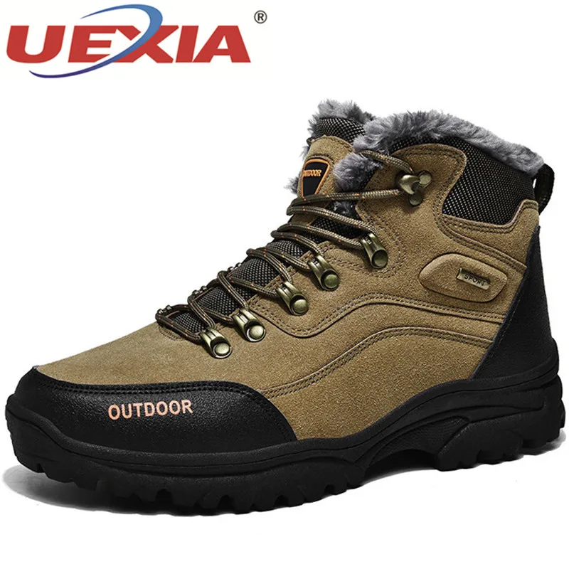 

UEXIA New Men Winter Snow Boots Super Warm Men's Boots High Quality Sneakers Outdoor Sport Male Hiking Shoes Footwear Size 47