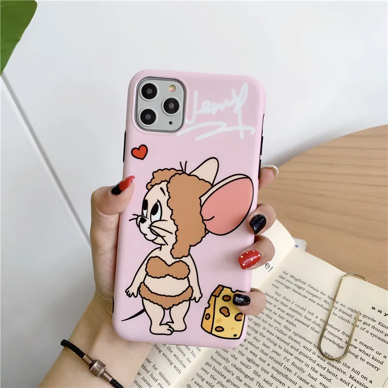 Забавный чехол для телефона Tom Jerry для iPhone 11 Pro MAX X XS Max XR 6 6S 7 8 Plus Мягкий силиконовый защитный чехол с мультяшным котом и Мышкой