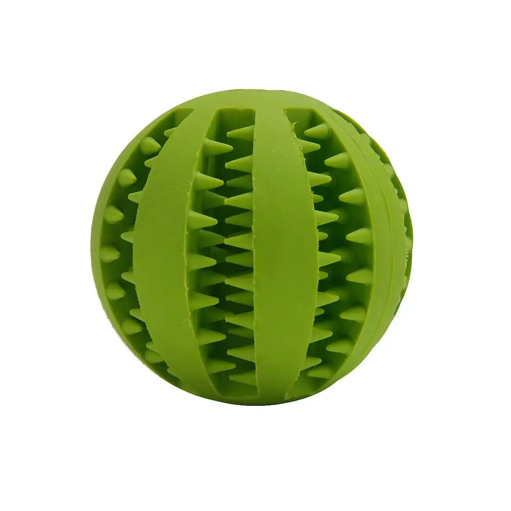 5/7 см игрушки для собак, Забавный интерактивный эластичный шарик, жевательная игрушка для чистки зубов собаки, шарики еды, очень жесткий резиновый мяч - Цвет: Green