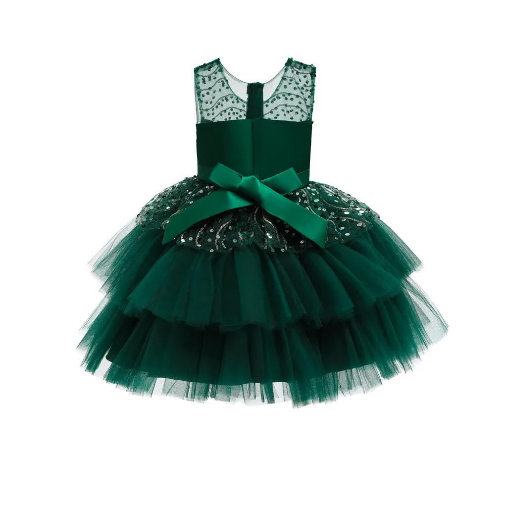 Baby Girl Dress Kids Dress Ruffle Kids Girls Princess Bridesmaid Pageant Gown Birthday Party Wedding Dress 1205