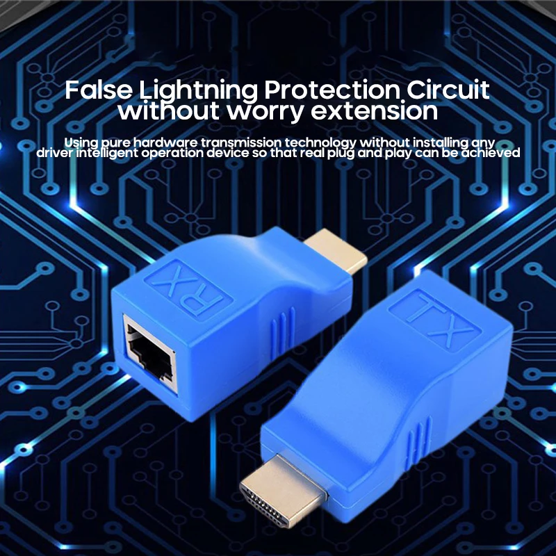 Удлинитель с 4 к RJ45 портами локальная сеть совместимая HDMI до 30 м кабель Ethernet UTP LAN