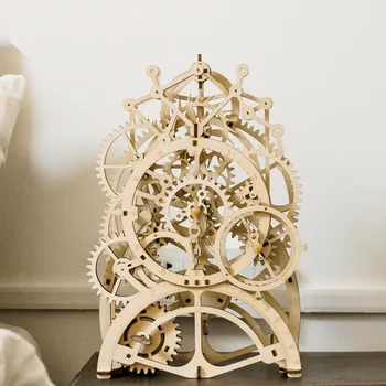 

DIY wooden house puzzle decoration romantic Timepiece part 3D three-dimensional puzzle intelligence development 23.4X11.7X34.6cm