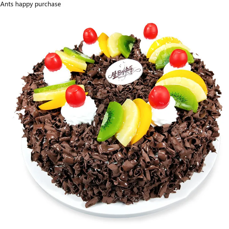 Fruit Cake Model BirthdayFake Cake Model Dessert Shop Window Sample Decoration Arrangement Chocolate Color Simulation Sample